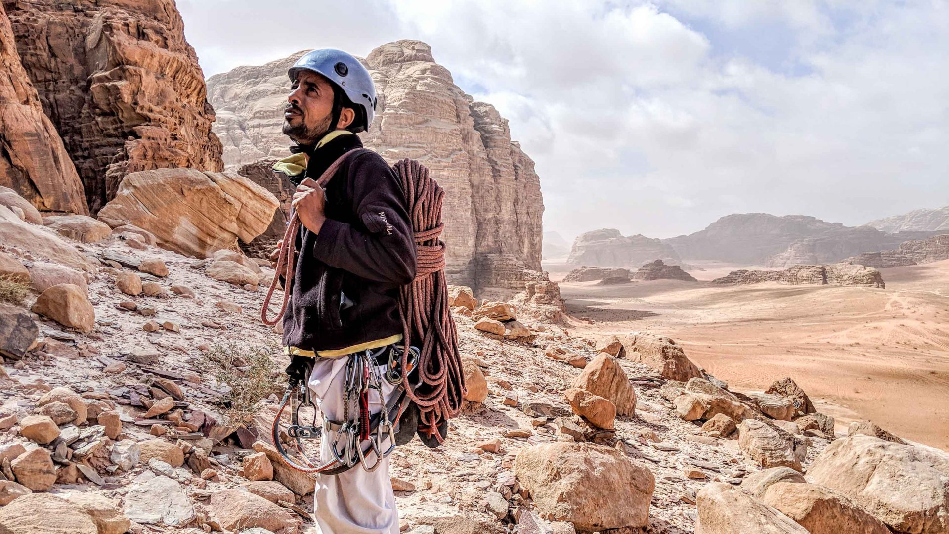 Hardly anyone goes rock climbing in Wadi Rum, which is why you should